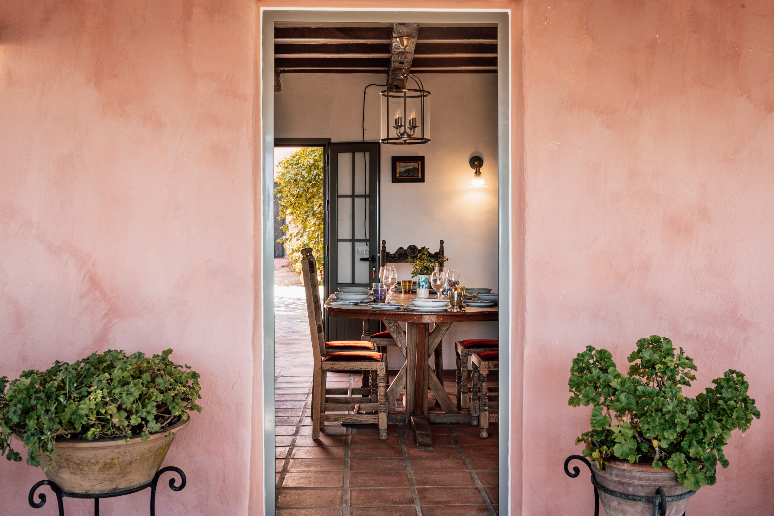 Main house kitchen from terrace