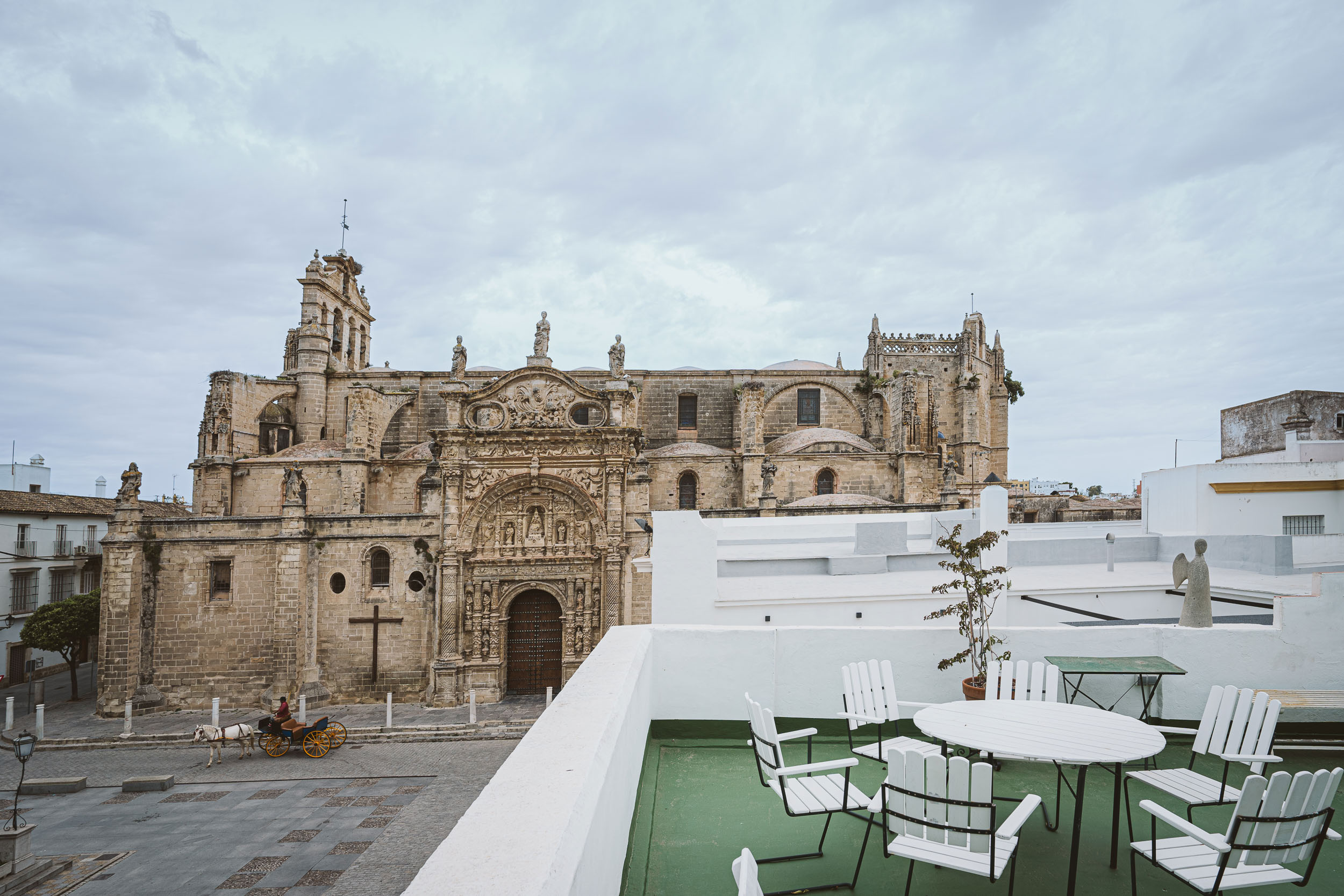 Roof terrace with view