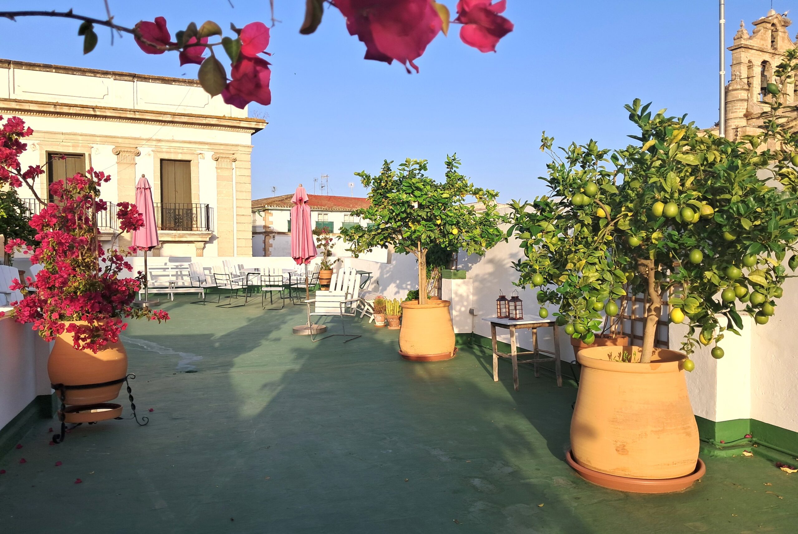 Roof terrace with view