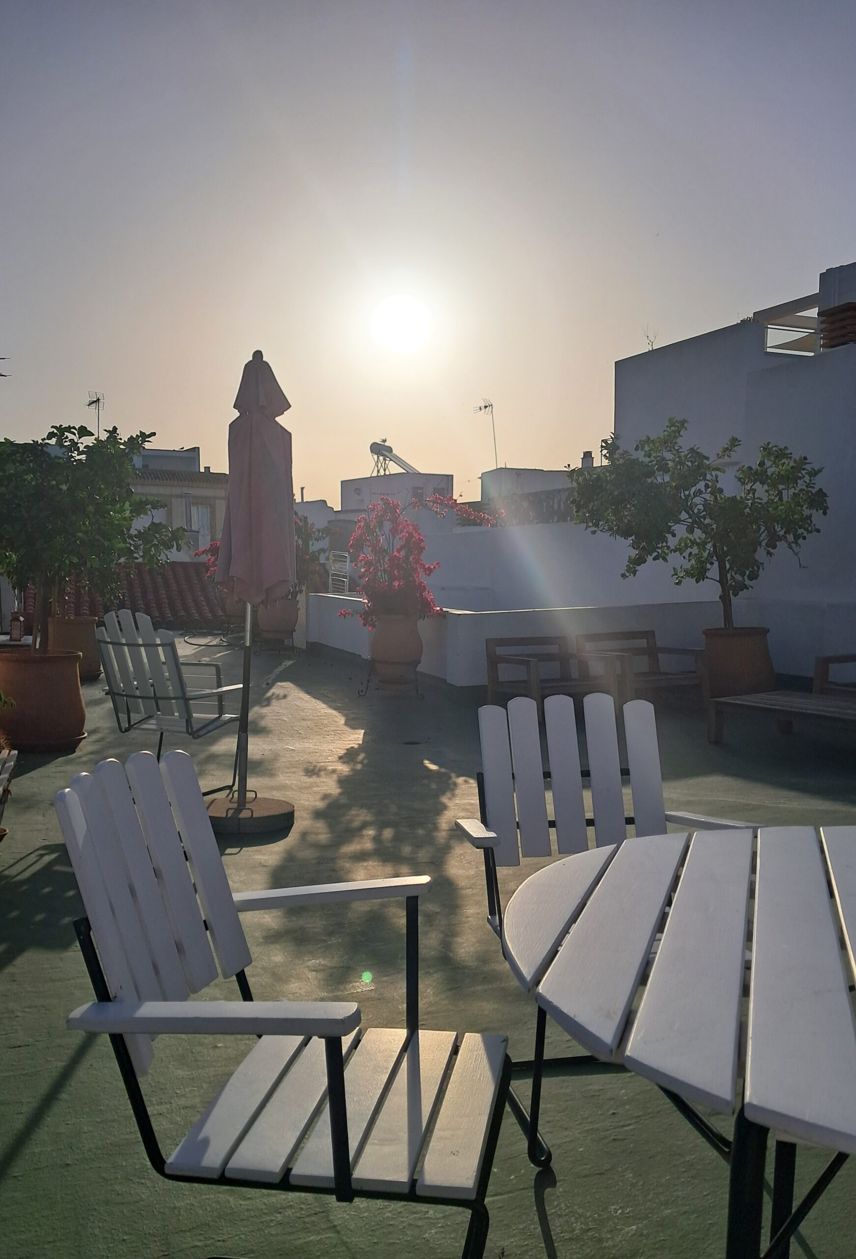 Roof terrace with view